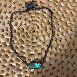 Kendra Scott Black Bracelet with Iridescent Stone